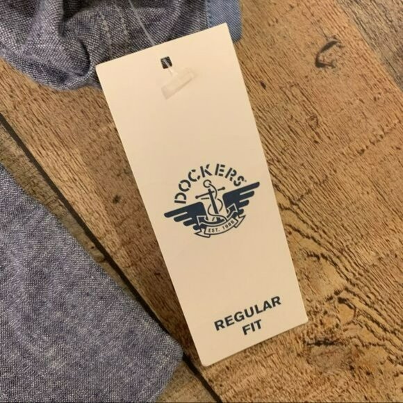 Dockers men’s denim blue long sleeve button up shirt regular fit - M - Picture 12 of 12